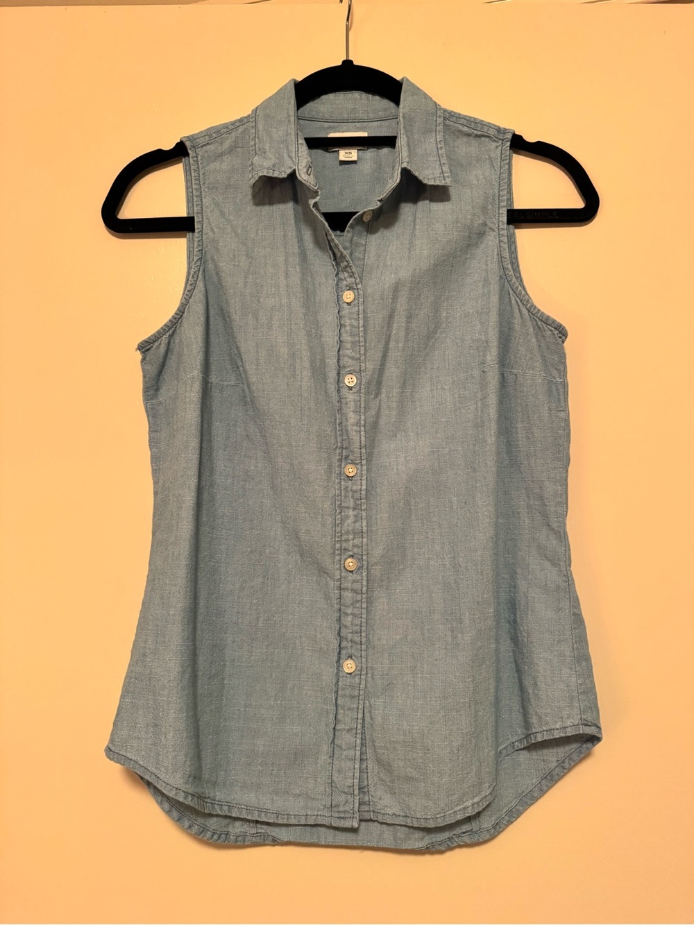 J. Crew Sleeveless Chambray Button-Down Top - Light Blue